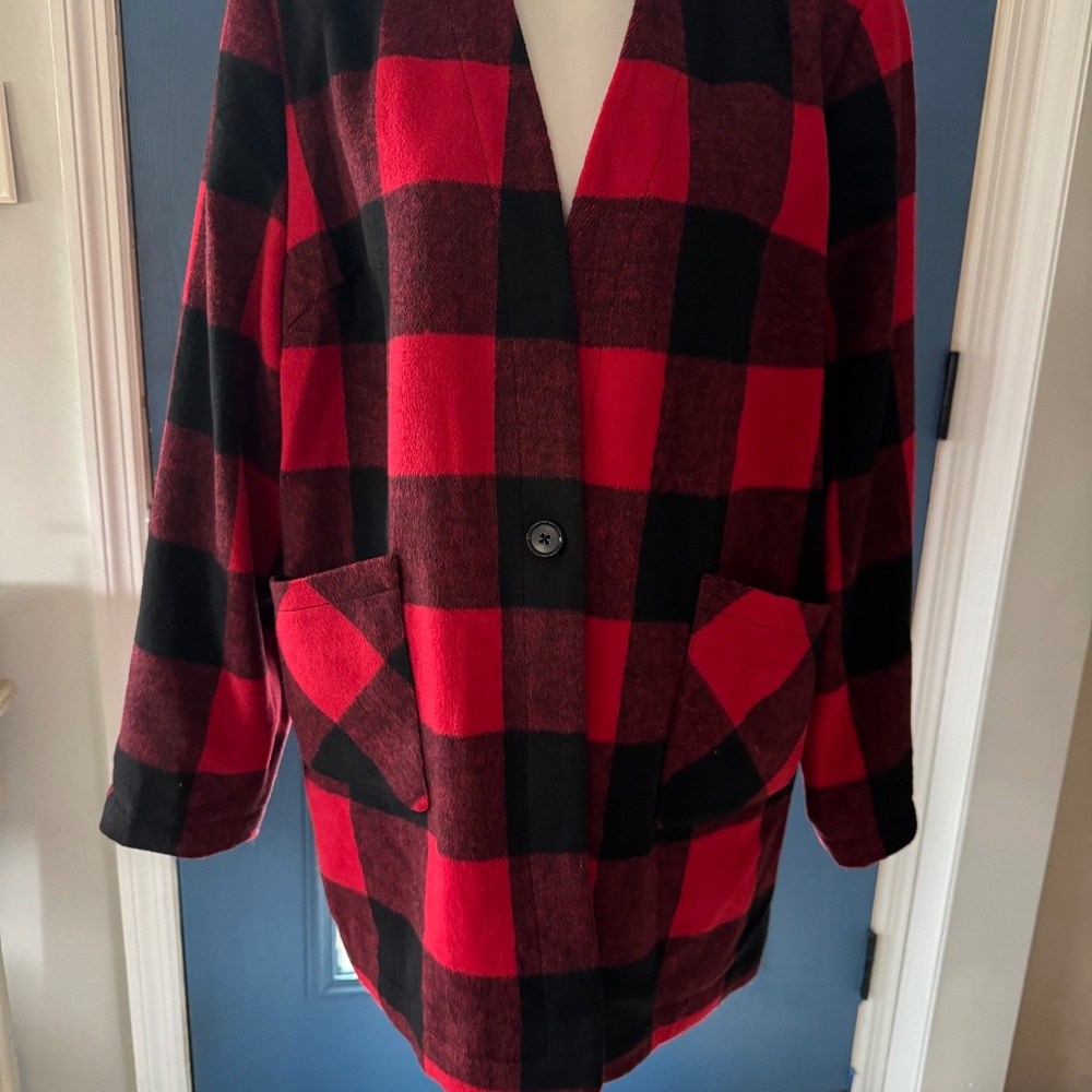 Denim & Co flannel coat